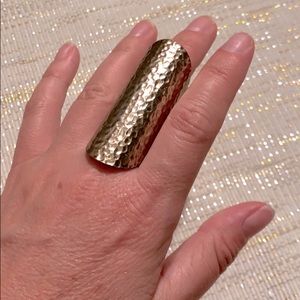 Crushed plated gold ring